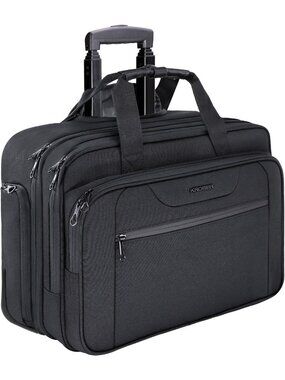 Spacious 17.3" Rolling Laptop Bag, Wheeled Briefcase, Travel Roller Case
